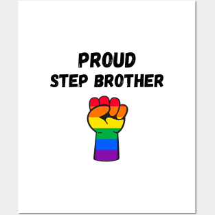 Proud Step Brother Rainbow Pride T Shirt Design Posters and Art